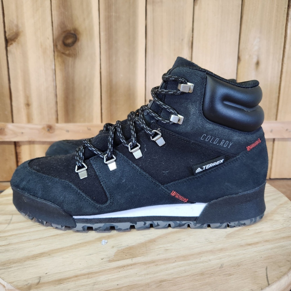 Adidas Terrex Snowpitch COLD.RDY Boots Mens 8.5 Black Suede Hiking Winter Snow